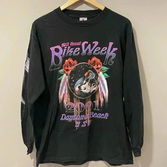 60th Anniversary Daytona Beach Bike Week 2001 Biker Shirt - Picture 1 of 9